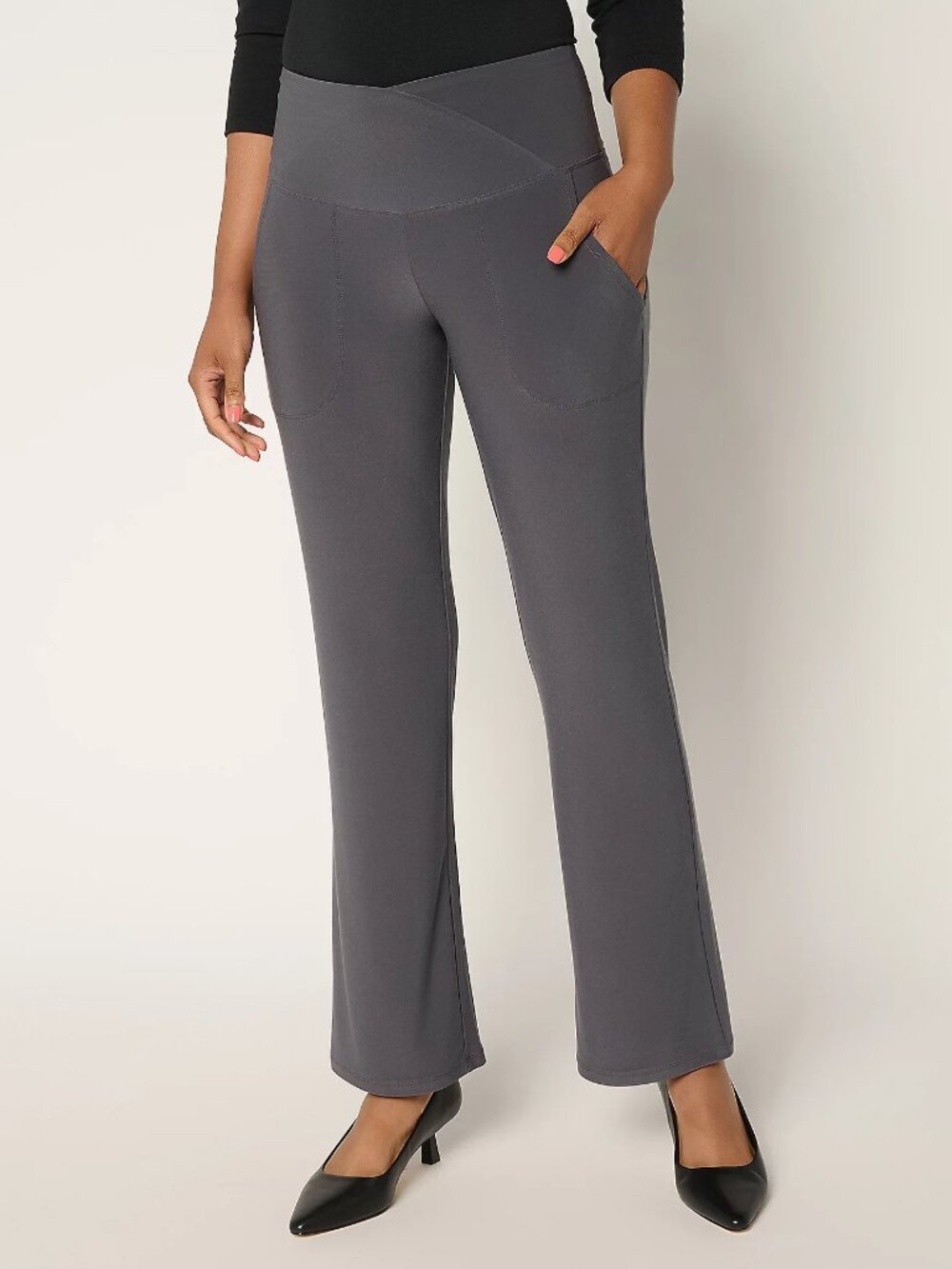 Women with Control Regular La Roma Jersey Crossover Waist Pants, Sz 2X a702370